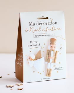 Pochette Ma décoration de Noël en feutrine : Duo hiver enchanté