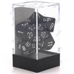 7 dés pour JDR Chessex - Opaque - Noir et blanc