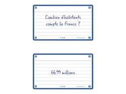 80 flashcards - 7,5 x 12,5 cm - Flash 2.0 Oxford - Ligné - cadre bleu marine