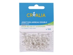 100 jonctions anneau double assortis - Argent - Créalia