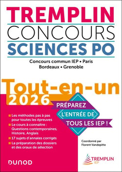 Tremplin Concours Sciences Po Tout-en-un 2026 - Concours commun IEP, Paris, Bordeaux, Grenoble