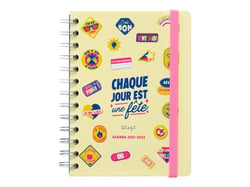 Agenda classique semainier 2021-2022 - Chaque jour est une fête - 13,2 x 16,2 cm - Mr. Wonderful - blanc antique