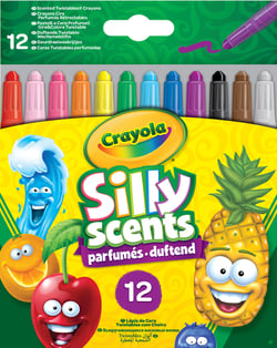 12 Crayons à la cire rétractables parfumés Silly Scents