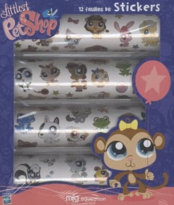 12 feuilles de stickers Littlest Pet-Shop