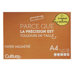 Pochette Papier millimétré A4 Cultura - 16 feuilles - 90 g/m²