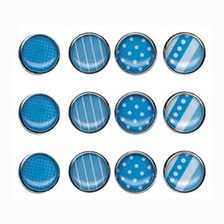 Graine Créative - Magnet époxy mini Ø12mm Bleu 12 pièces
