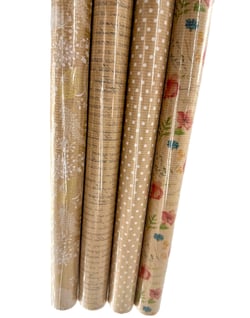 1 rouleau de papier cadeau - 0,70 x 2 m - Collection au naturel - Modèle aléatoire - Produit vendu à l'unité