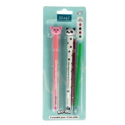 Set de 2 stylos effaçables Bo-Bo avec 2 recharges d'encre - Mr Wonderful - Porcelet & Raton laveur