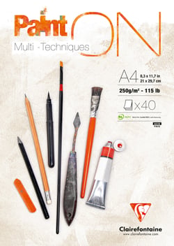 Bloc multi-technique Paint'On - format A4 40 feuilles - papier 250g blanc