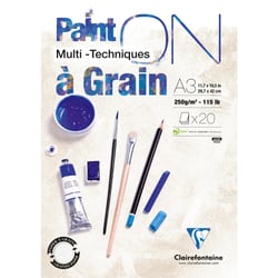 Bloc de 20 feuilles de papier à grain Paint'On - Clairefontaine - A3 - 250 g/m²