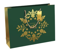 Sac cadeau - Couronne de Noël - 37,3x11,8x27,5 cm - 210 g