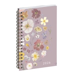Agenda semainier 2026 de poche Eurotime 16S spiralé Chemin des Marettes intérieur recyclé 9 x 16 cm Janvier à décembre - Rose