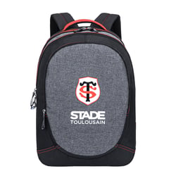 Sac à dos 3 compartiments Stade Toulousain - Polyester - 32x45x16cm - Noir & rouge