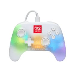 Manette filaire pour Nintendo Switch 2 Power A - Lumectra - Blanc