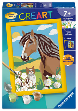Peinture au numéro Ravensburger - CreArt kids - Cheval et soleil - 13 x 18 cm
