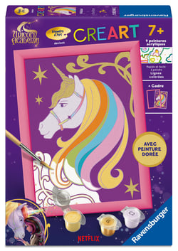 Peinture au numéro Ravensburger - CreArt Kids - Unicorn Academy : Wildstar - 13 x 18 cm