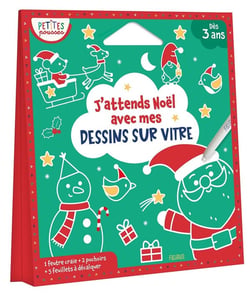 J'attends Noël avec mes dessins sur vitre