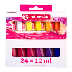 Lot de 24 tubes 12 ml de peinture acrylique Talens Art Creation
