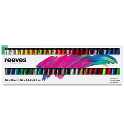 Set de 50 tubes de 22 ml de peinture acrylique Reeves 