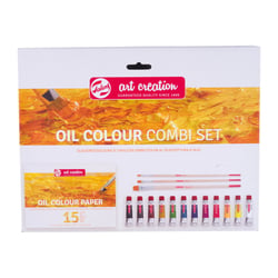 Set de 12 tubes peinture à l'huile 12 ml & accessoires Talens Art Creation