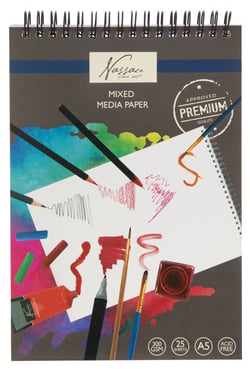 Bloc papier Nassau - 25 feuilles - Blanc - A5 - 300 g/m²