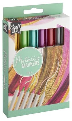 Lot de 6 marqueurs - Craft Id - Couleurs assorties - Métalliques