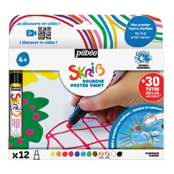Lot de 12 marqueurs gouaches SKRIB - Pébéo