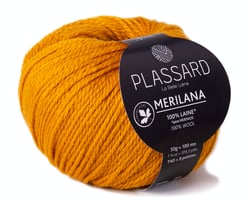 Pelote de fil à tricoter 100% laine - Plassard - Merilana - Moutarde 43