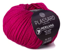 Pelote de fil à tricoter 100% laine - Plassard - Merilana - Rose-Fuschia 34