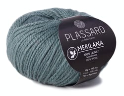Pelote de fil à tricoter 100% laine - Plassard - Merilana - Vert-de-gris 94