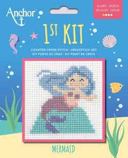 Kit point de croix Anchor - Sirène - 10 x 10 cm