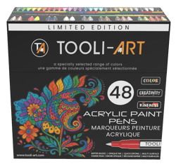 Lot de 48 marqueurs à peinture acrylique Tooli-Art - Pointe extra-fine 07 mm - Edition limitée