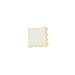 Lot de 10 serviettes Artyfêtes - Mix&Match - Jaune et blanc - 33 x 33 cm