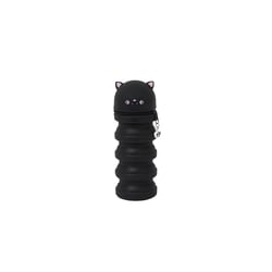 Trousse ronde retractable 1 compartiment Mr Wonderful - noir - Chat Halloween
