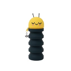 Trousse ronde 1 compartiment + 6 stylos effaçables Mr Wonderful - Bo-Bo - jaune et noir - abeille