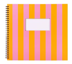 Album photo Créalia - 26 x 24 cm - Rayé orange et rose - 20 pages