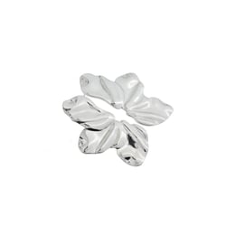 Boucle d'oreille feuille - Acier argenté - Créalia