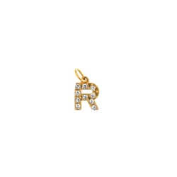 Pendentif lettre R - Acier inoxydable doré - Créalia