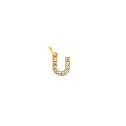 Pendentif lettre U - Acier inoxydable doré - Créalia