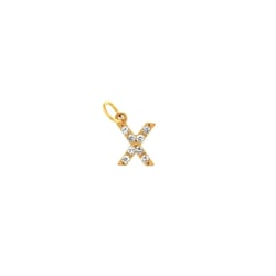 Pendentif lettre X - Acier inoxydable doré - Créalia