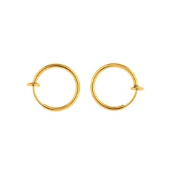 Créoles pour oreilles non percées Créalia - acier doré