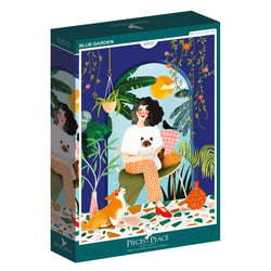Puzzle 1000 pièces - Jardin bleu- Pieces & Peace
