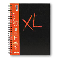 Carnet spiralé sur grand côté - Canson  XL® -croquis 100 feuilles  A4 - papier 90g/m² - portrait new