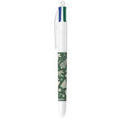 Stylo bille BIC - Exclu Noël - 4 couleurs - Pointe moyenne