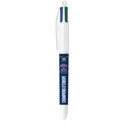 Stylo bille BIC - PSG Champion - 4 couleurs - Pointe moyenne