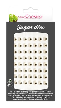 Lot de 63 décorations en sucre ScrapCooking® - Yeux - 10 g