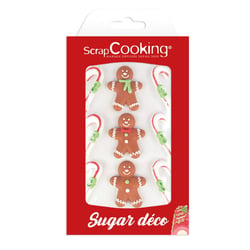 Lot de 9 décorations en sucre ScrapCooking®- Bonhomme pain d'épices - 50 g