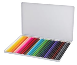 Crayons de couleur en boîte métallique - 36 pcs.