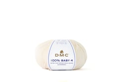 Pelote de fil à tricoter - DMC - 100 % Baby 4 - Blanc 101