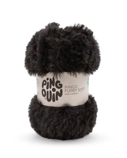 Pelote de fil à tricoter - Pingouin - Furry soft - Noir